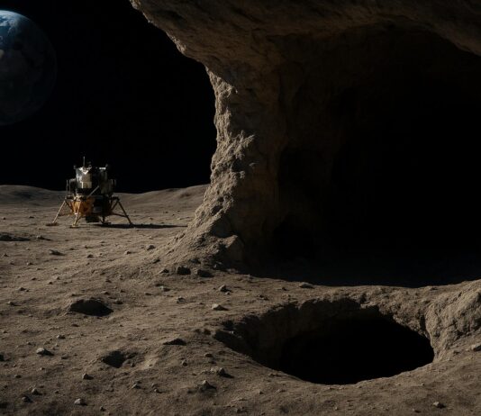 The Lunar Cave Just 250 Miles from Apollo 11 Landing Site