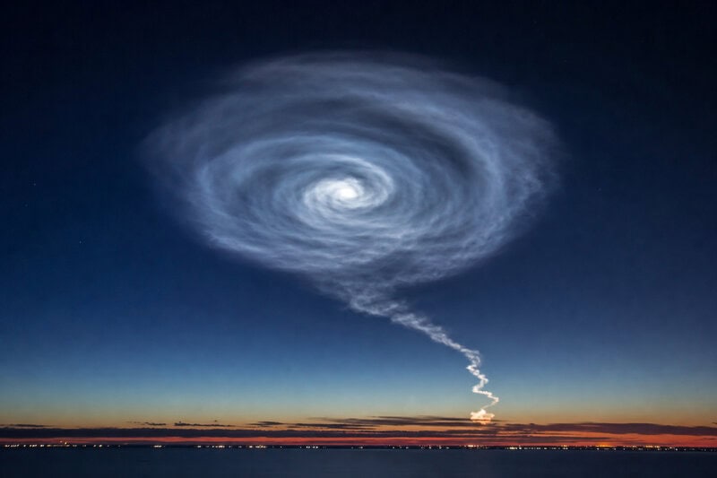 SpaceX Dawn Launch Creates Neon Sky Spiral — Here’s the Physics