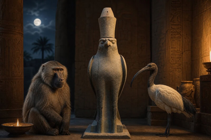 Thoth’s Sacred Ibis and Baboon Were Chosen Because They Look Like Moonlight